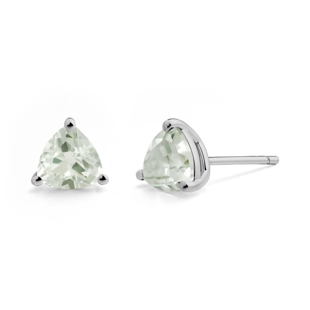 Green Amethyst Stud Earrings - LUO Jewelry #metal_platinum