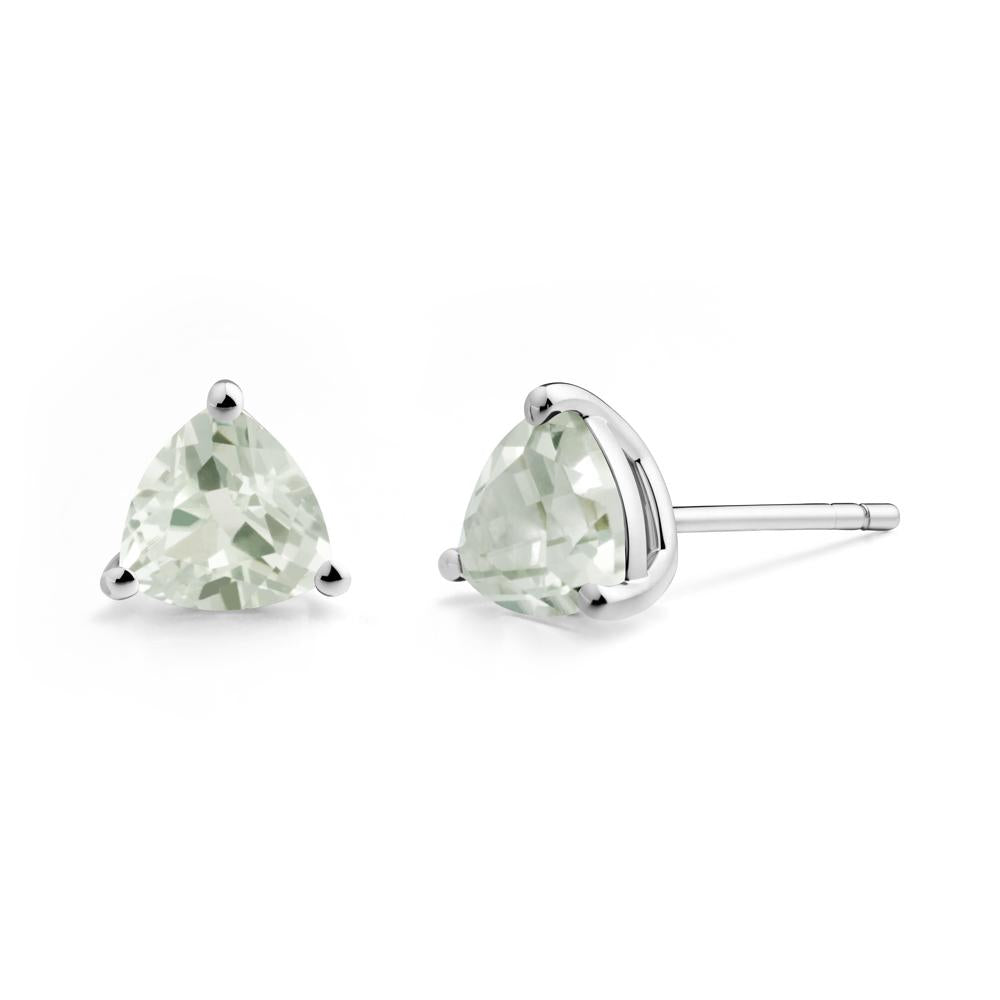Green Amethyst Stud Earrings - LUO Jewelry #metal_sterling silver
