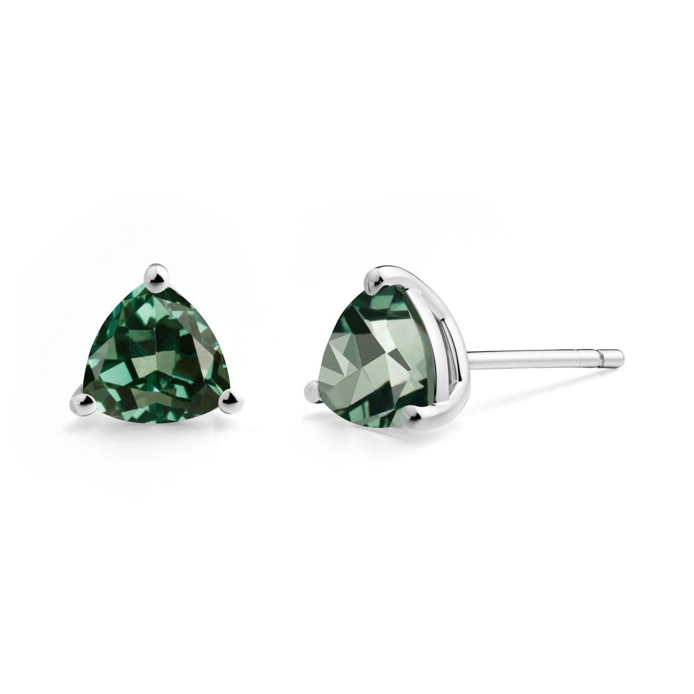 Green Sapphire Stud Earrings - LUO Jewelry #metal_sterling silver