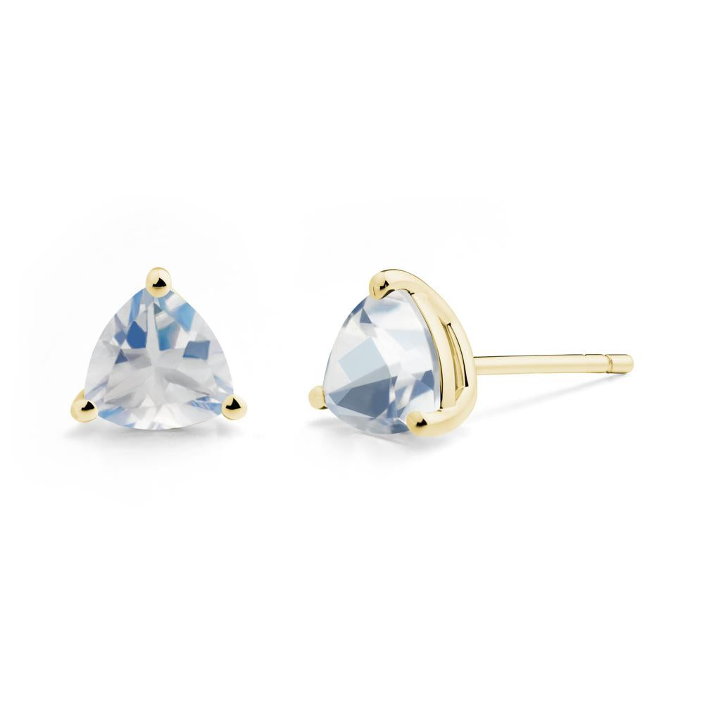 Trillion Cut Moonstone Stud Earrings - LUO Jewelry #metal_18k yellow gold