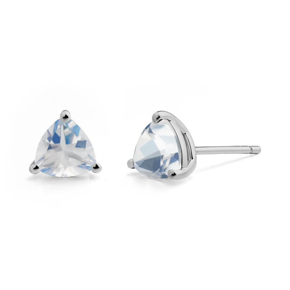 Trillion Cut Moonstone Stud Earrings - LUO Jewelry #metal_platinum