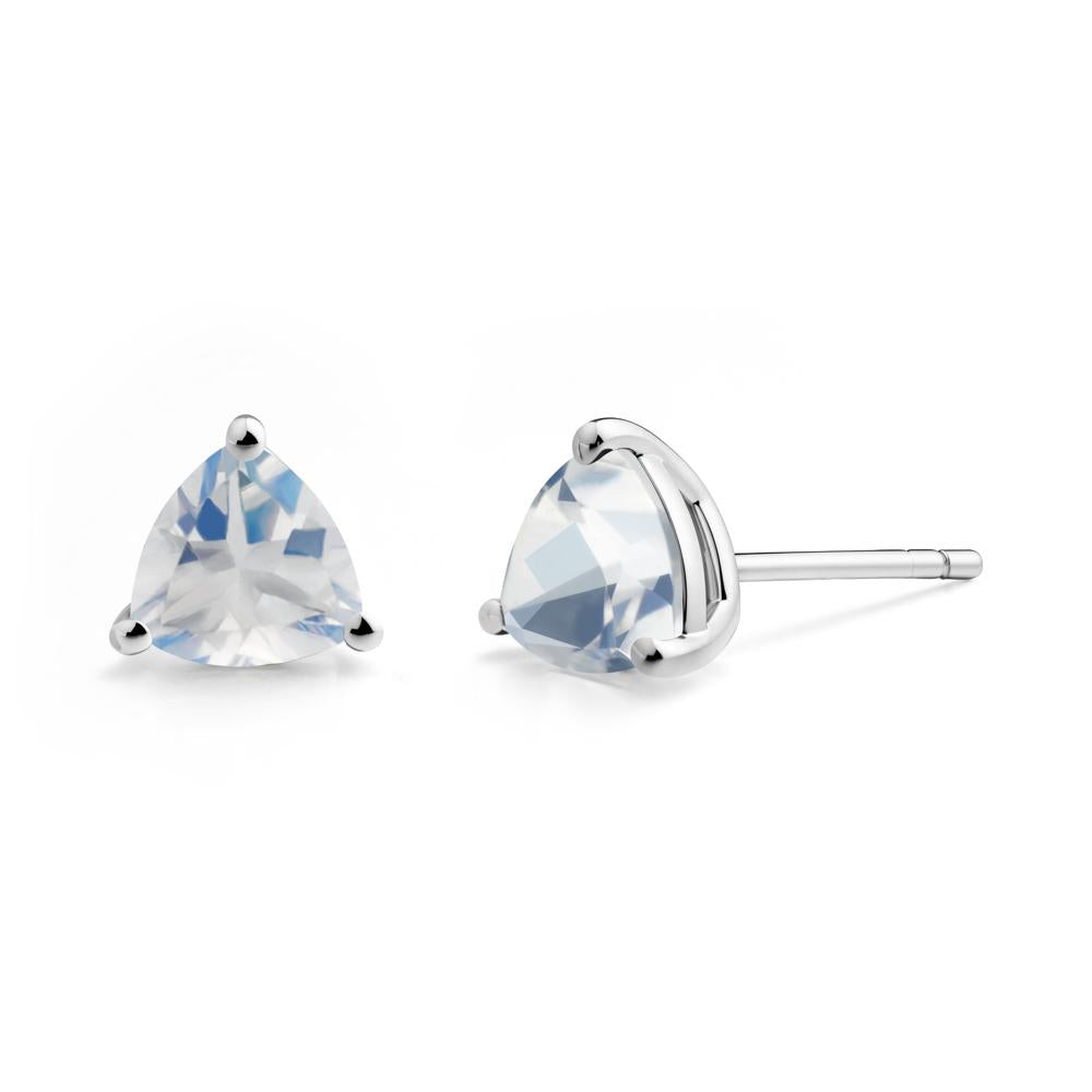 Trillion Cut Moonstone Stud Earrings - LUO Jewelry #metal_sterling silver