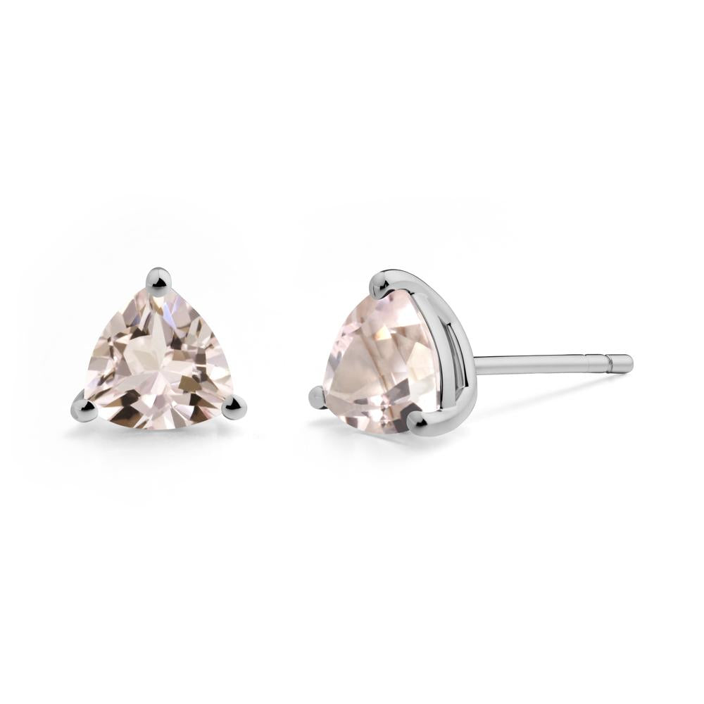 Trillion Cut Morganite Stud Earrings - LUO Jewelry #metal_platinum