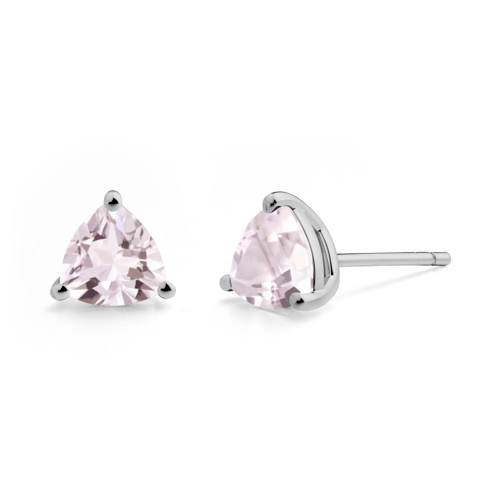 Trillion Cut Morganite Stud Earrings - LUO Jewelry #metal_platinum