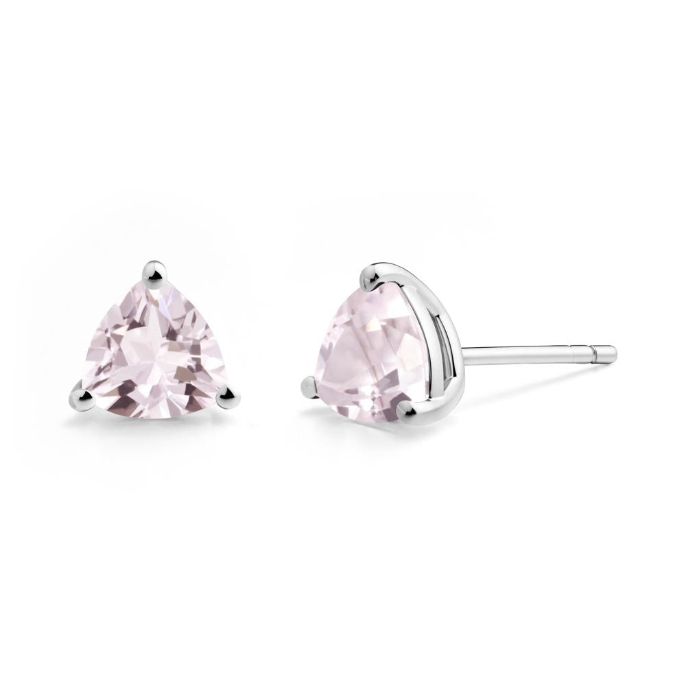 Trillion Cut Morganite Stud Earrings - LUO Jewelry #metal_sterling silver