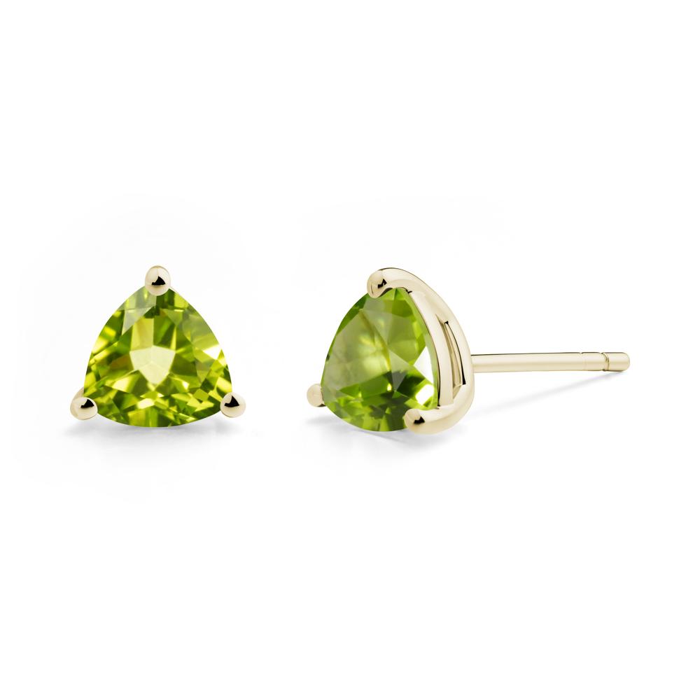 Peridot Stud Earrings - LUO Jewelry #metal_14k yellow gold