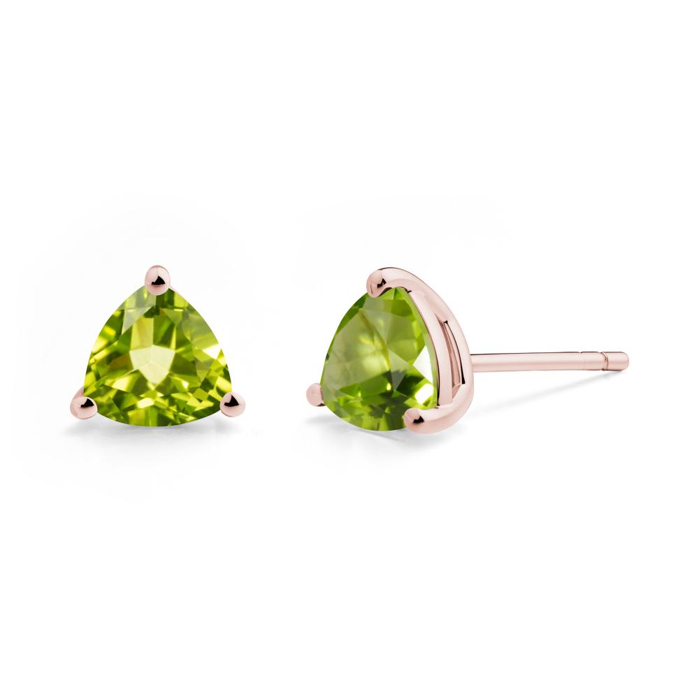 Peridot Stud Earrings - LUO Jewelry #metal_18k rose gold