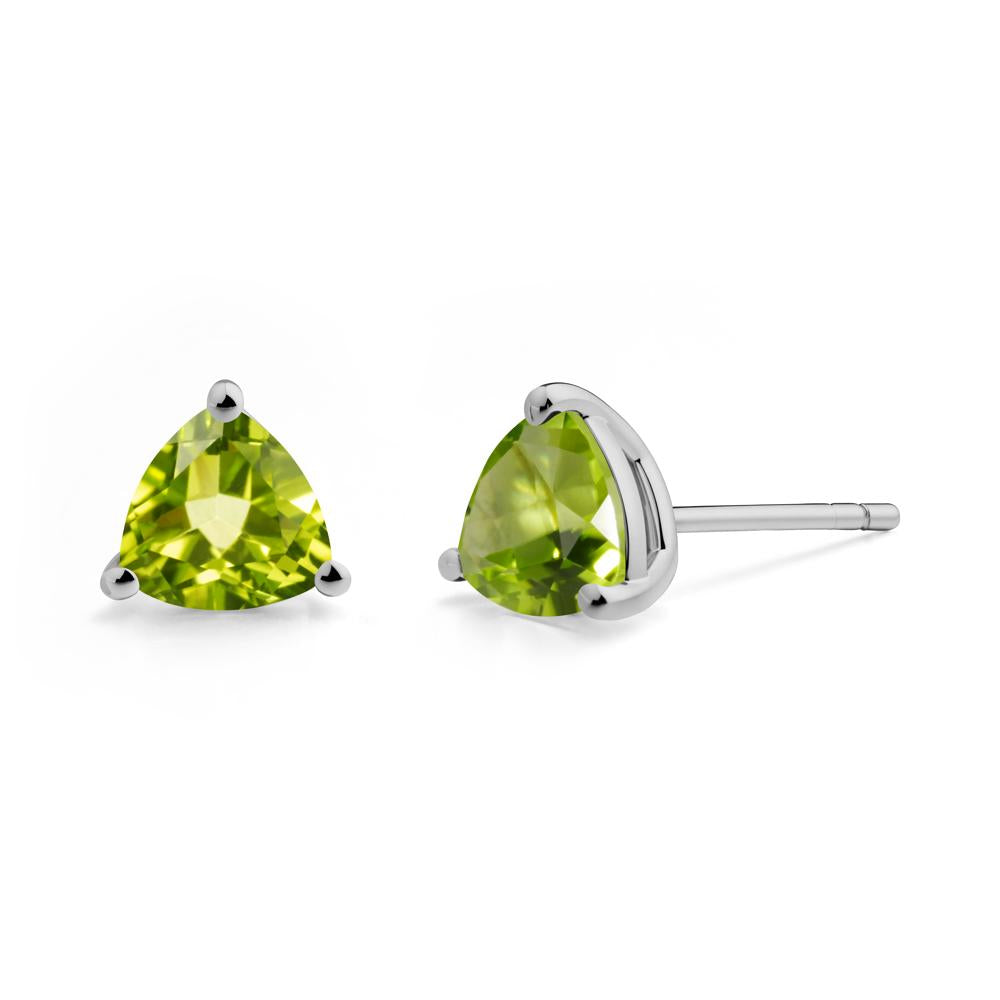 Peridot Stud Earrings - LUO Jewelry #metal_platinum