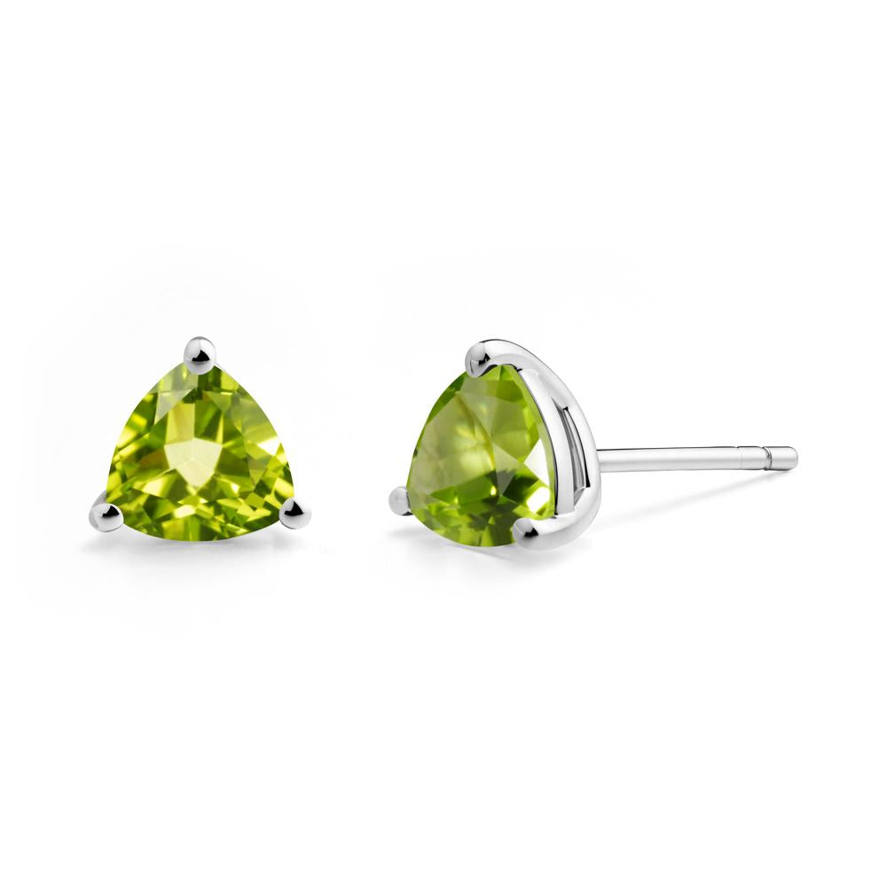 Peridot Stud Earrings - LUO Jewelry #metal_sterling silver