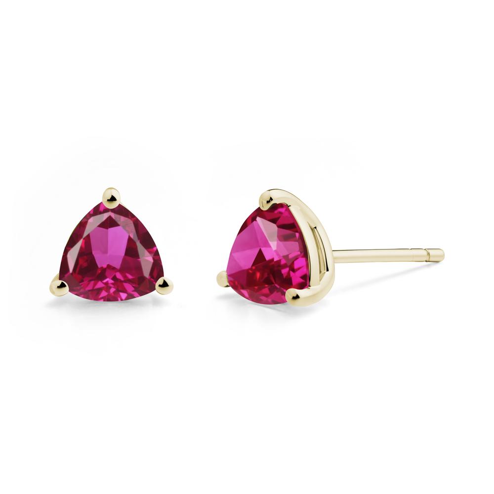 Ruby Stud Earrings - LUO Jewelry #metal_14k yellow gold