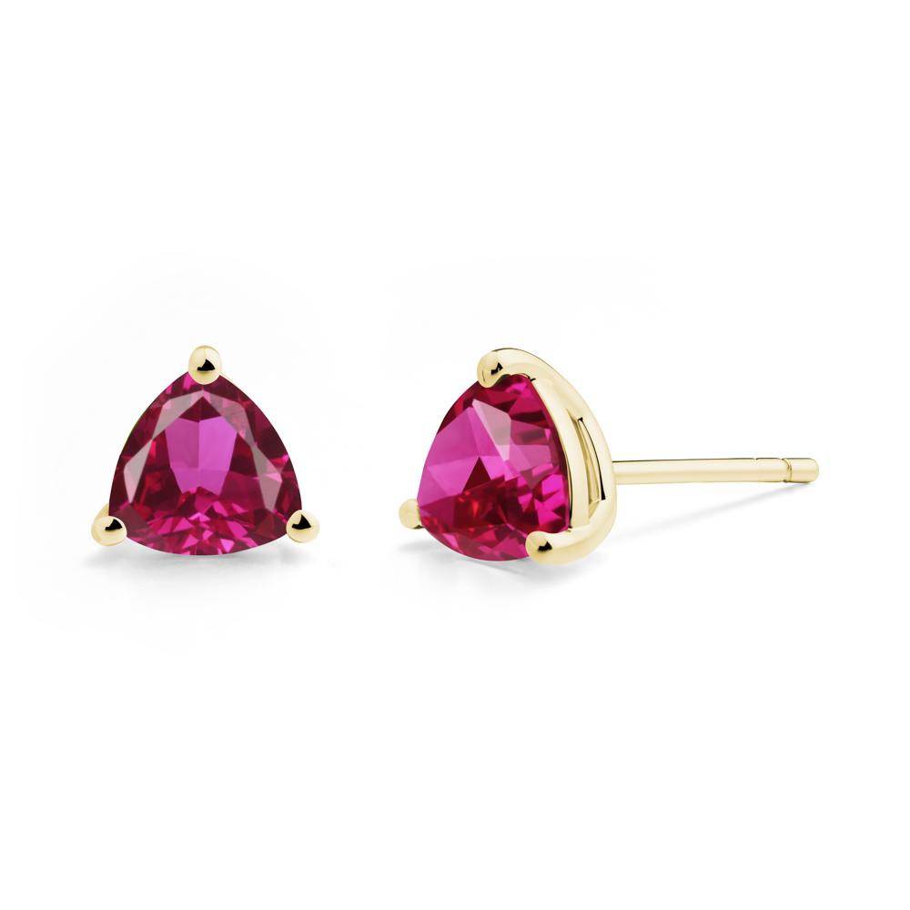 Ruby Stud Earrings - LUO Jewelry #metal_18k yellow gold