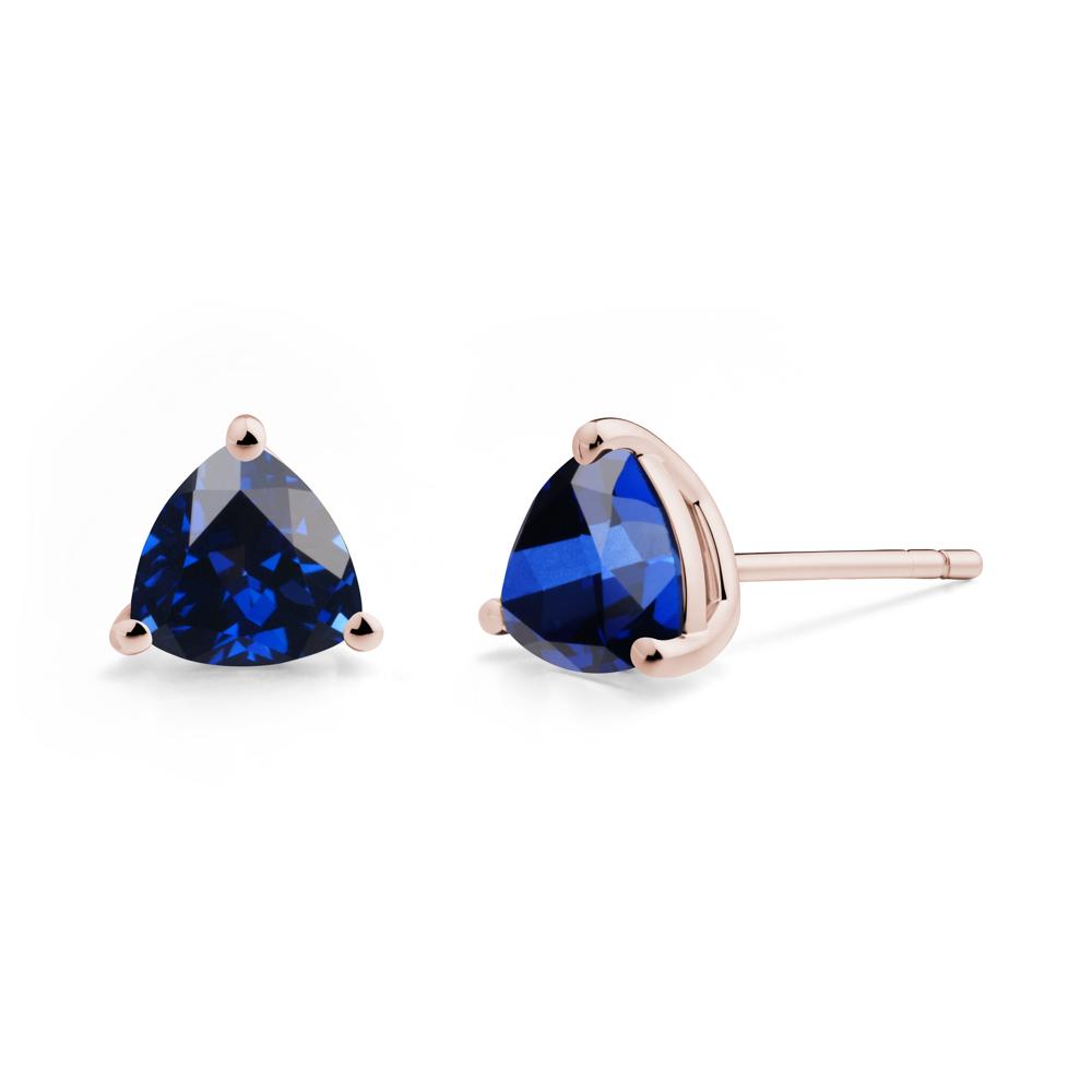 Sapphire Stud Earrings - LUO Jewelry #metal_14k rose gold
