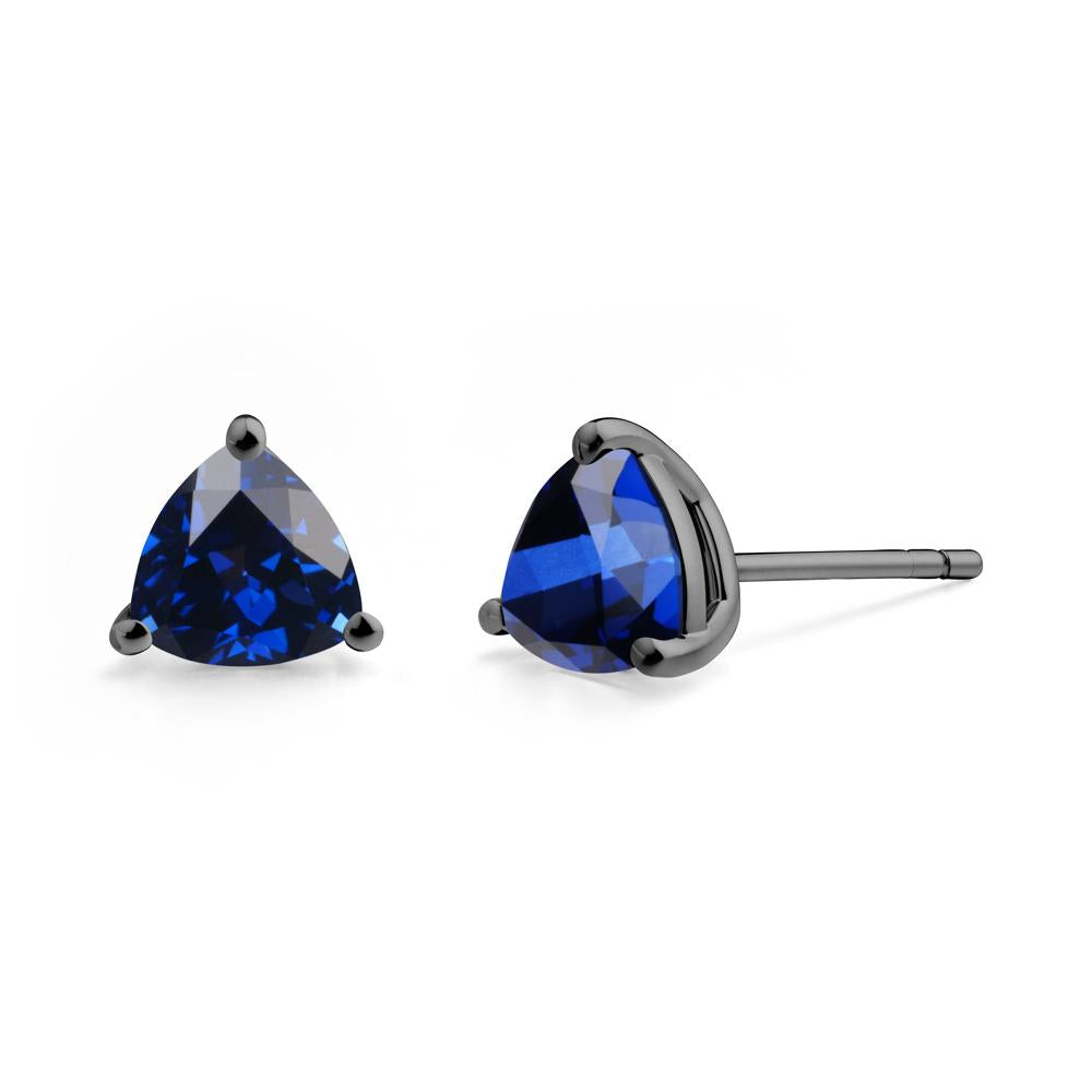 Sapphire Stud Earrings - LUO Jewelry #metal_black finish sterling silver