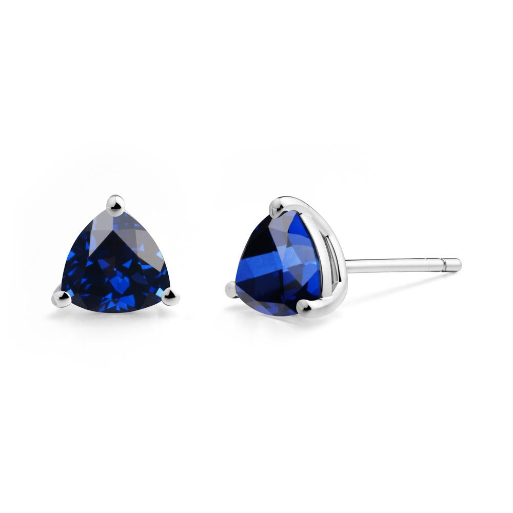 Sapphire Stud Earrings - LUO Jewelry #metal_sterling silver