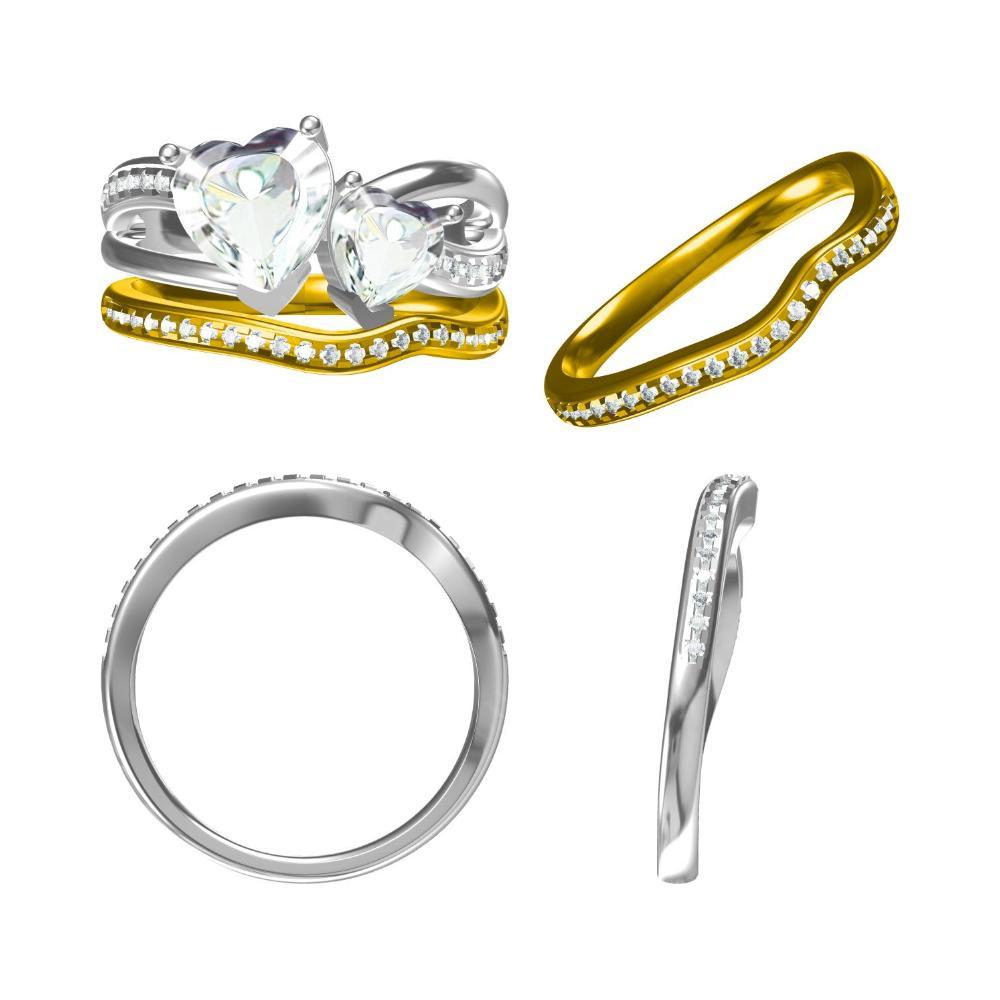 Citrine and Ruby Two Heart Ring - LUO Jewelry