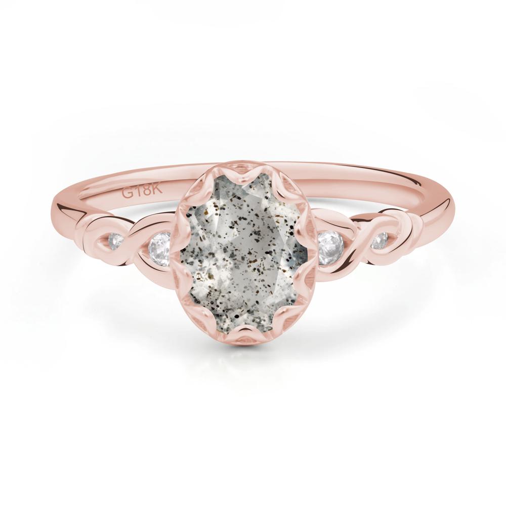 Herkimer Diamond Vintage Oval Engagement Ring - LUO Jewelry #metal_18k rose gold