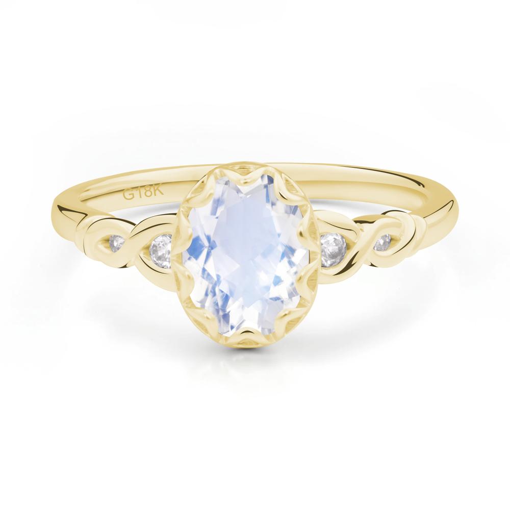 Moonstone Vintage Oval Engagement Ring - LUO Jewelry #metal_18k yellow gold
