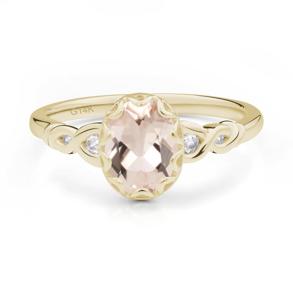 Morganite Vintage Oval Engagement Ring - LUO Jewelry #metal_14k yellow gold