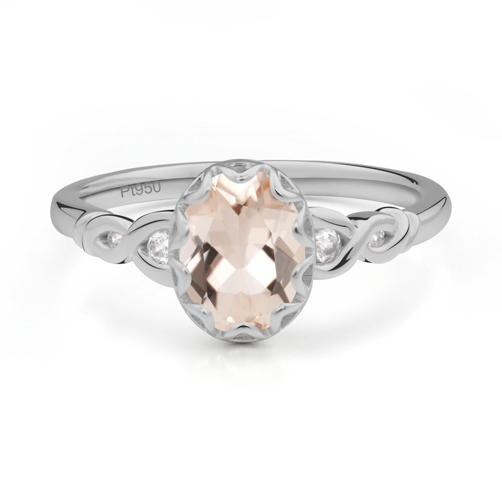 Morganite Vintage Oval Engagement Ring - LUO Jewelry #metal_platinum