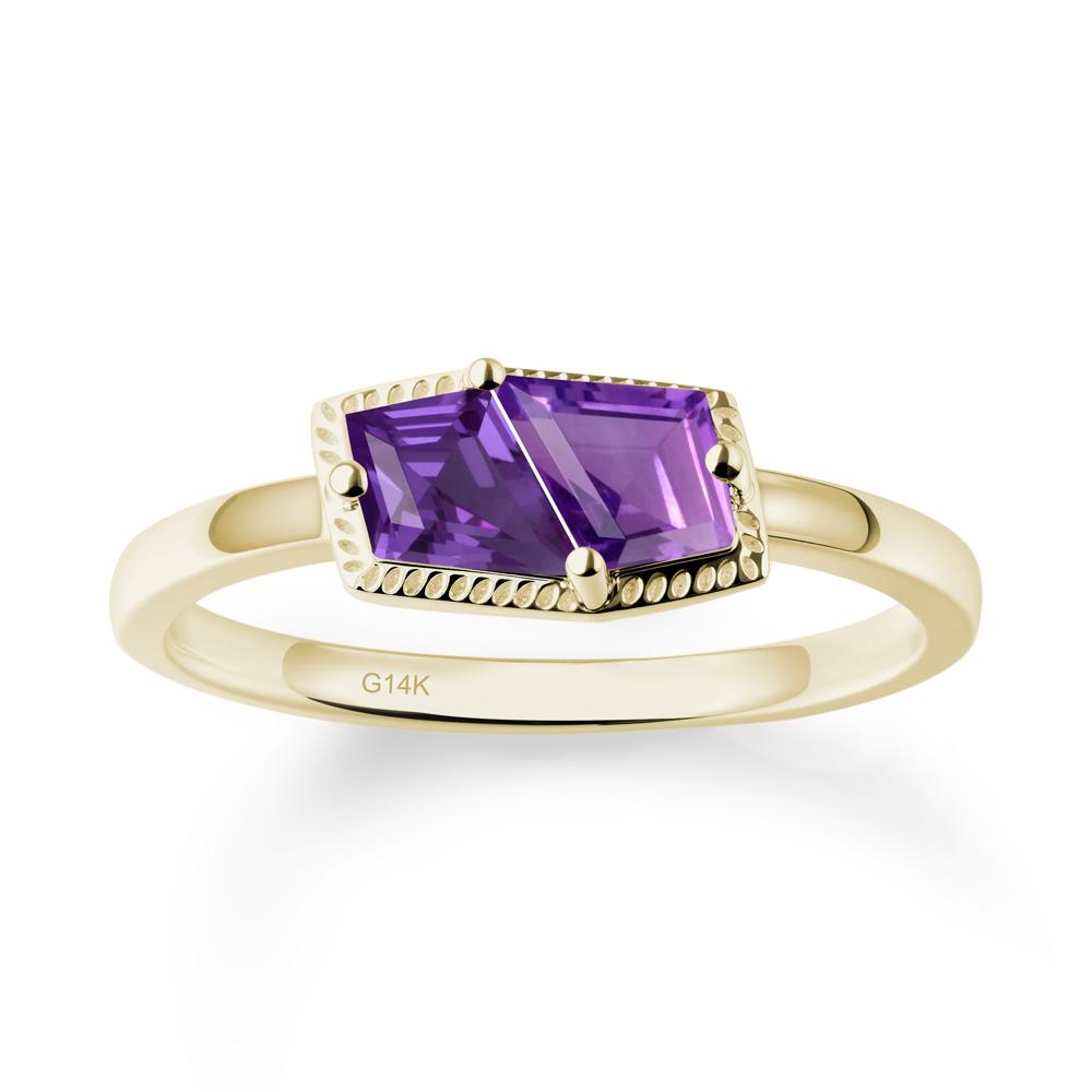 Toi Et Moi Kite Amethyst Ring - LUO Jewelry #metal_14k yellow gold