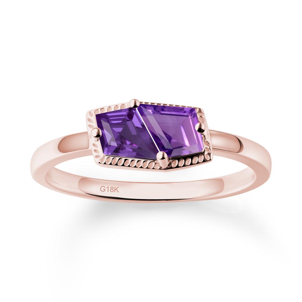 Toi Et Moi Kite Amethyst Ring - LUO Jewelry #metal_18k rose gold