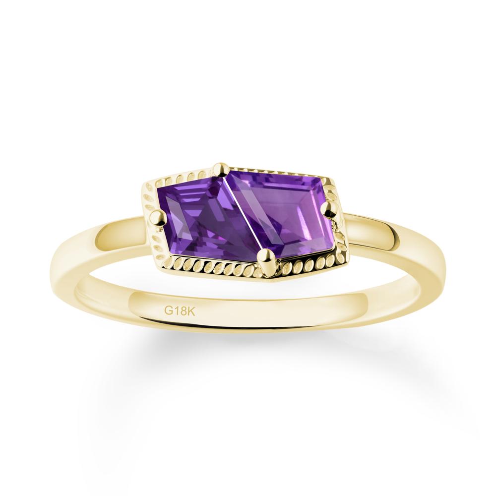 Toi Et Moi Kite Amethyst Ring - LUO Jewelry #metal_18k yellow gold