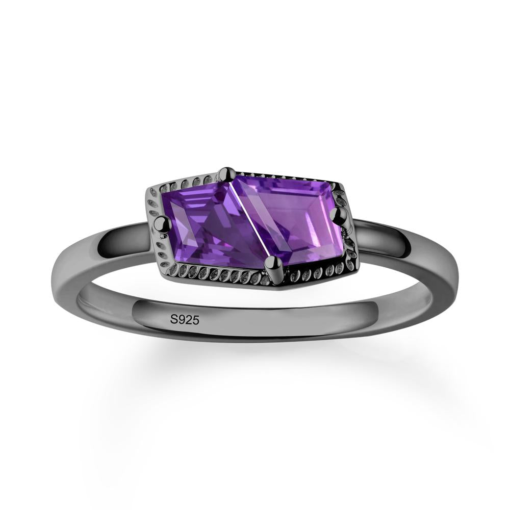 Toi Et Moi Kite Amethyst Ring - LUO Jewelry #metal_black finish sterling silver