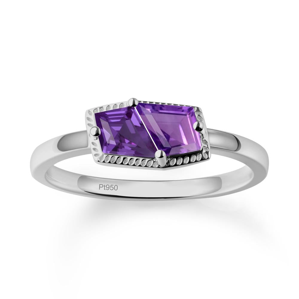 Toi Et Moi Kite Amethyst Ring - LUO Jewelry #metal_platinum