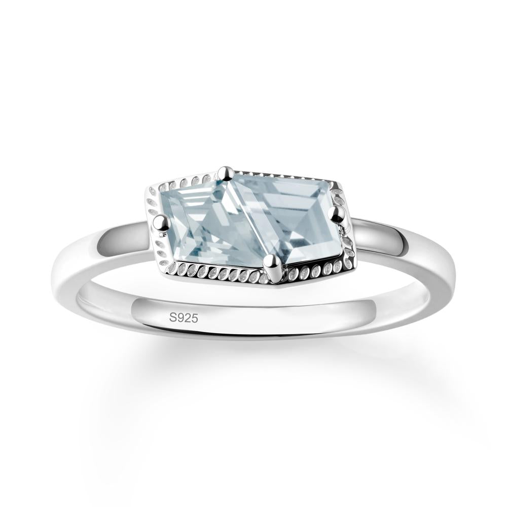 Unique Two Stone Aquamarine Ring In Sterlling Silver - LUO Jewelry #metal_sterling silver