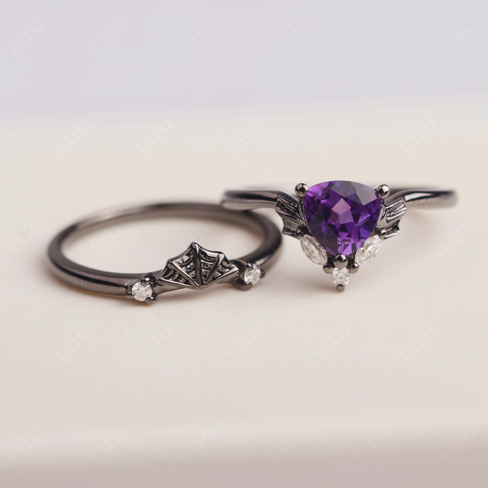 Amethyst Spider Web Ring - LUO Jewelry
