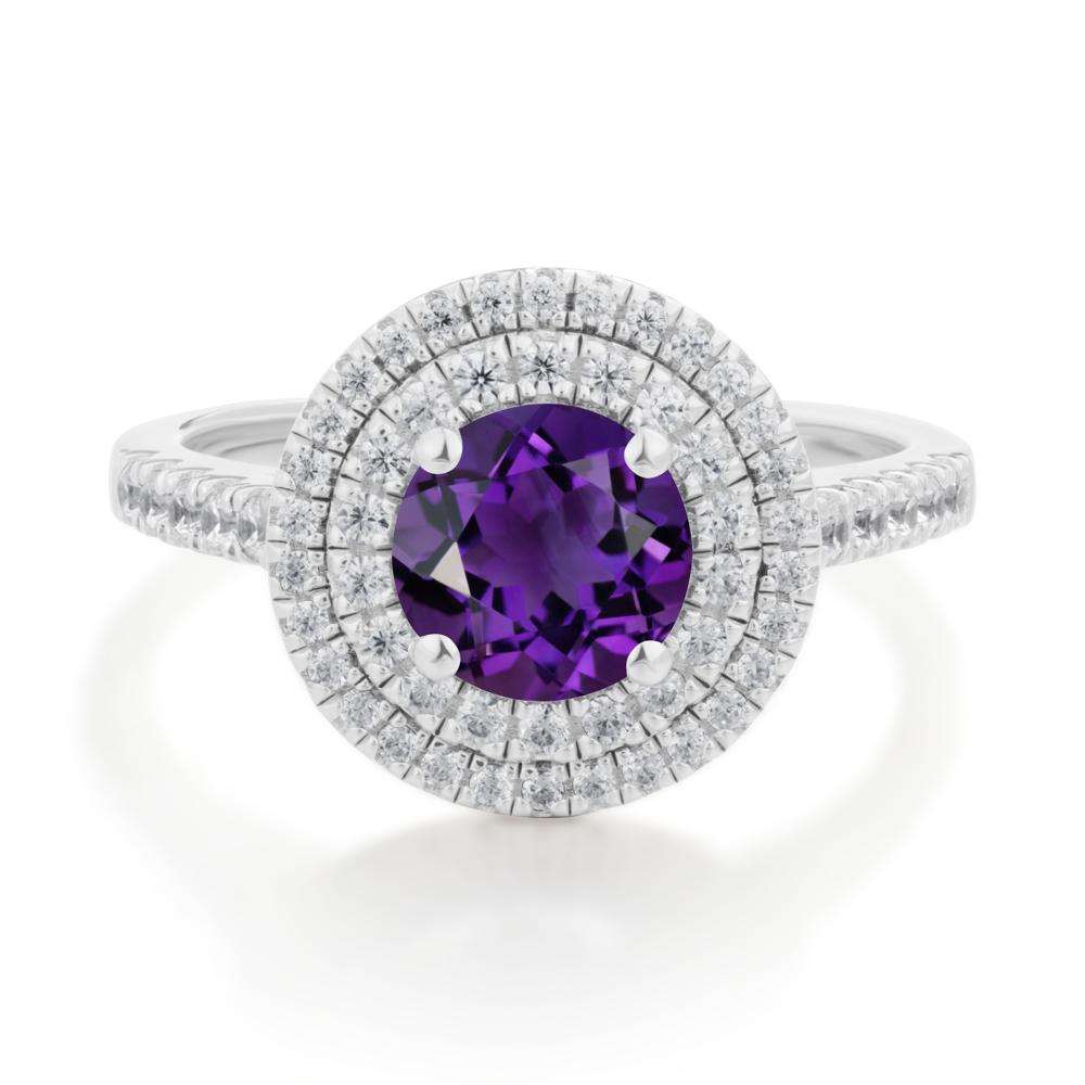 Amethyst Ring Double Halo - LUO Jewelry #metal_sterling silver