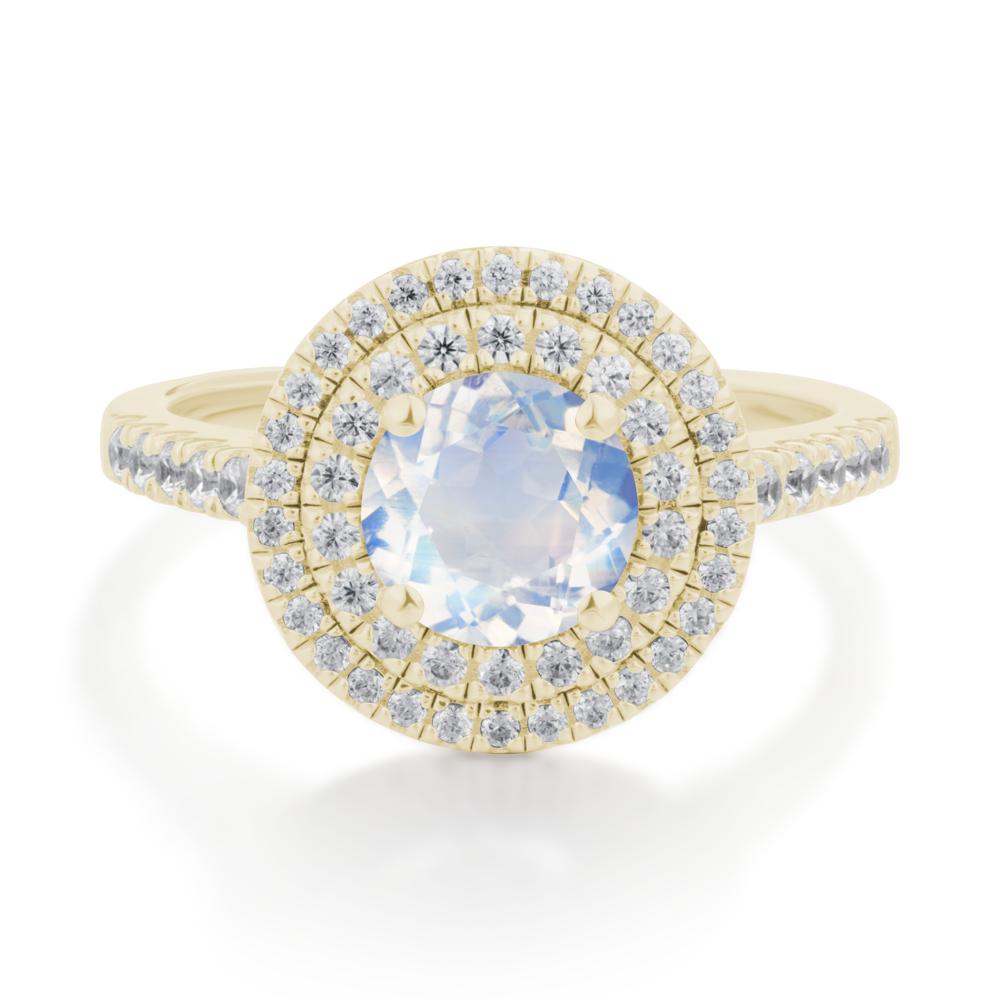 Moonstone Ring Double Halo - LUO Jewelry #metal_14k yellow gold