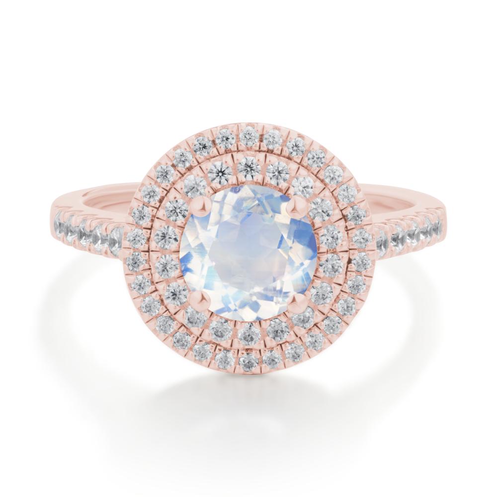 Moonstone Ring Double Halo - LUO Jewelry #metal_18k rose gold