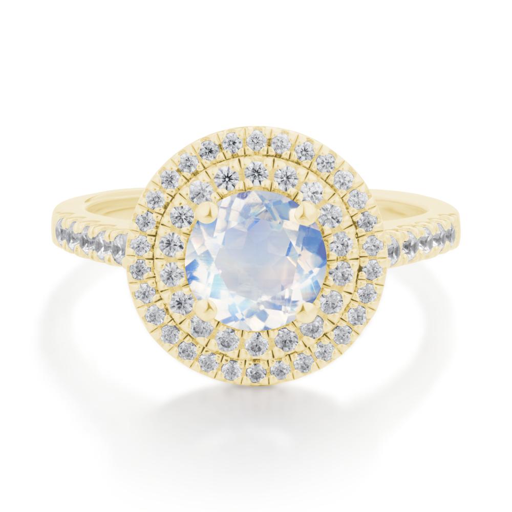 Moonstone Ring Double Halo - LUO Jewelry #metal_18k yellow gold