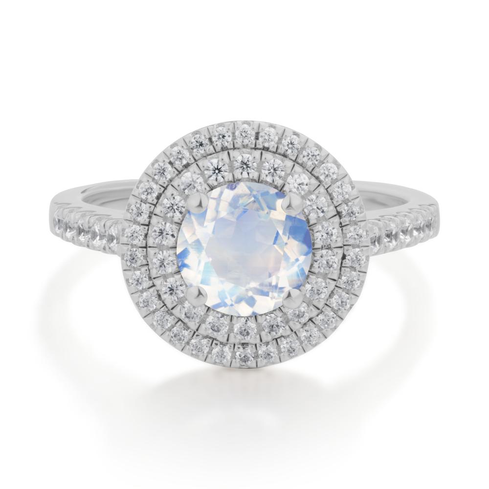 Moonstone Ring Double Halo - LUO Jewelry #metal_platinum