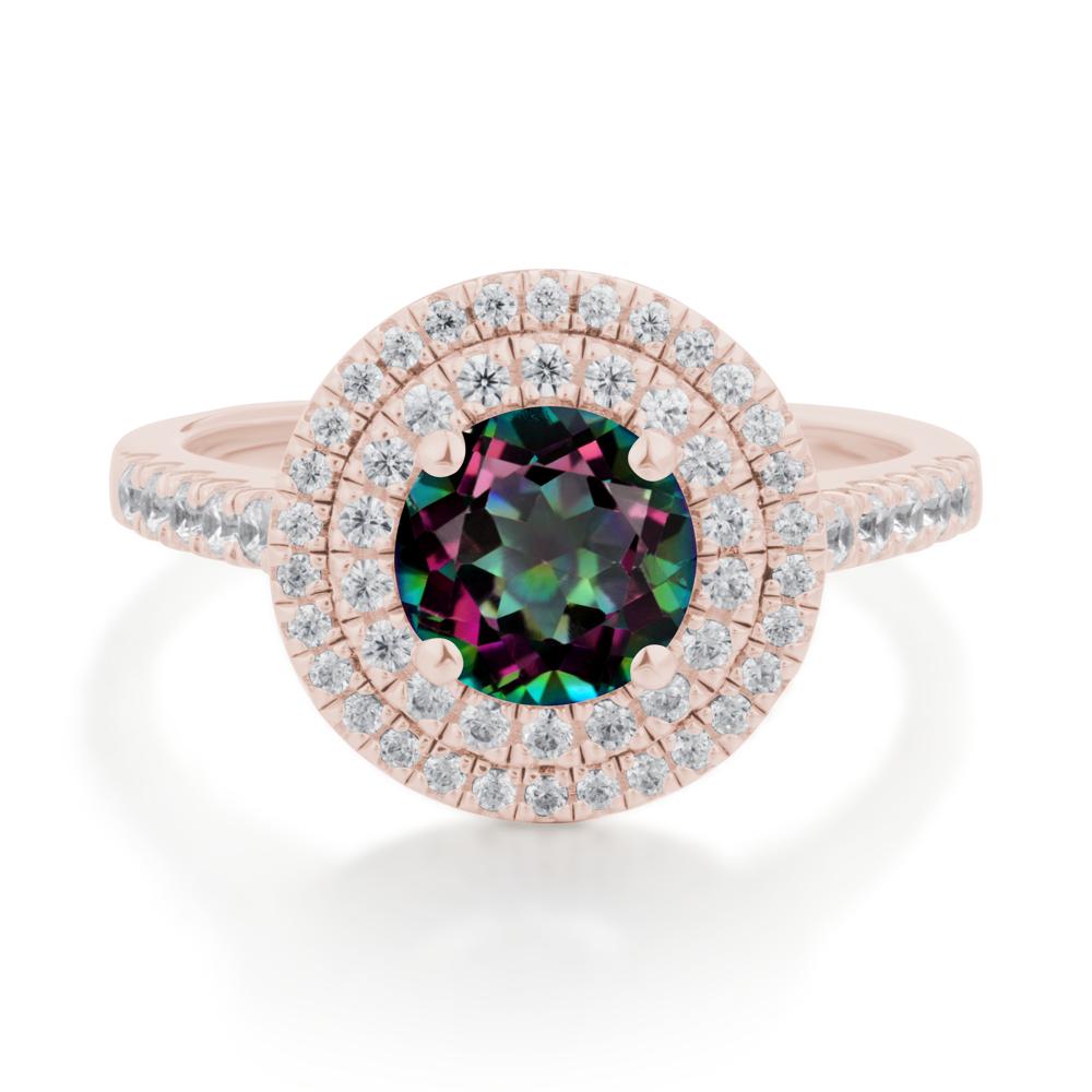 Mystic Topaz Ring Double Halo - LUO Jewelry #metal_14k rose gold