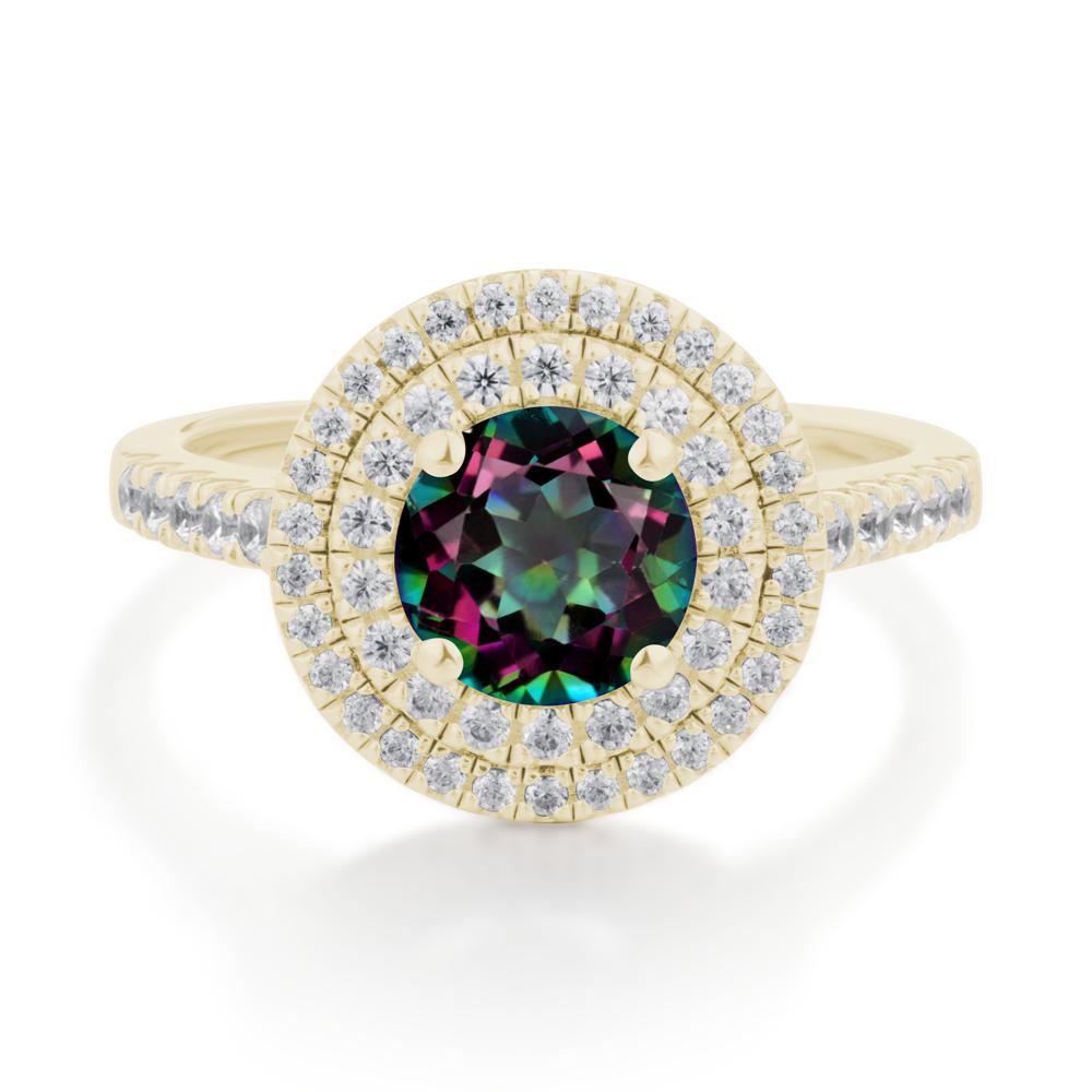 Mystic Topaz Ring Double Halo - LUO Jewelry #metal_14k yellow gold
