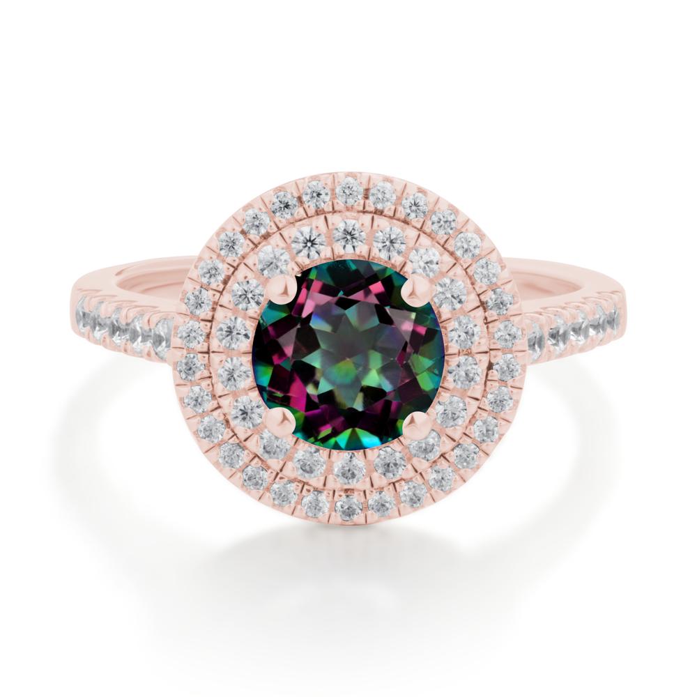 Mystic Topaz Ring Double Halo - LUO Jewelry #metal_18k rose gold