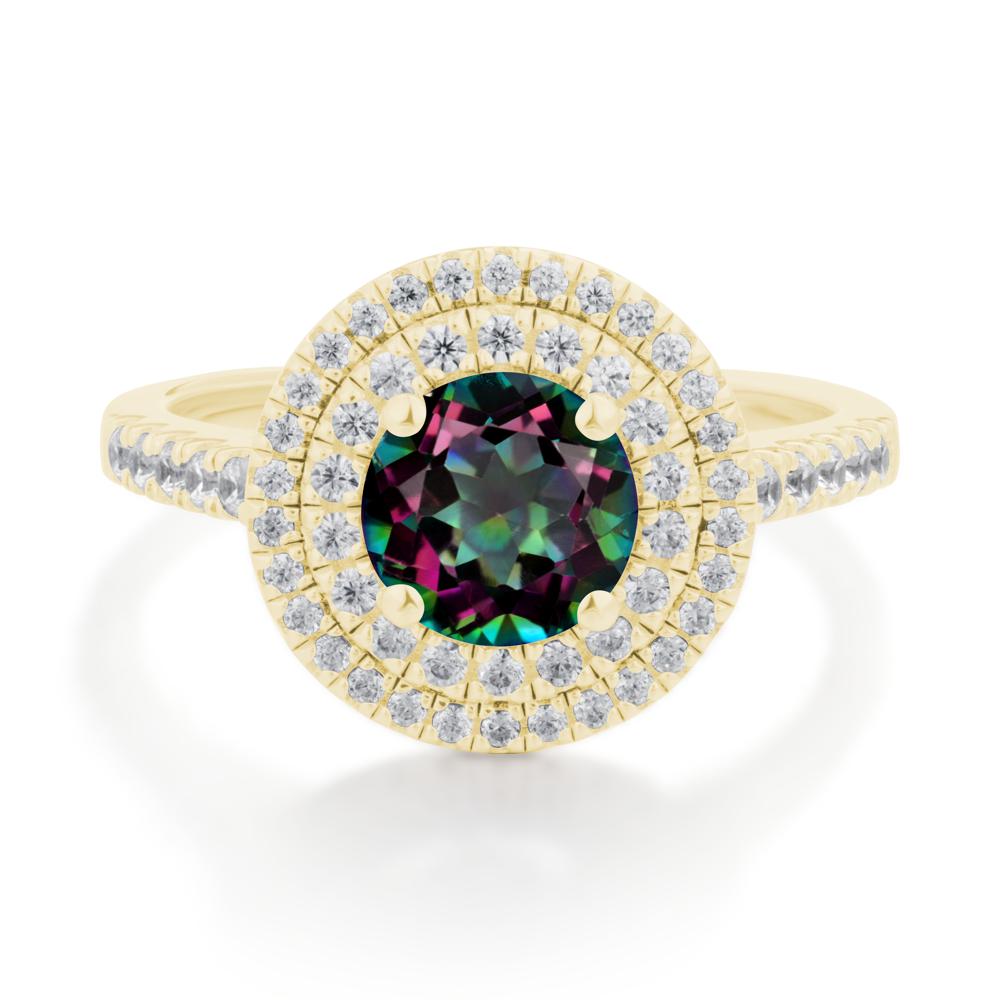 Mystic Topaz Ring Double Halo - LUO Jewelry #metal_18k yellow gold