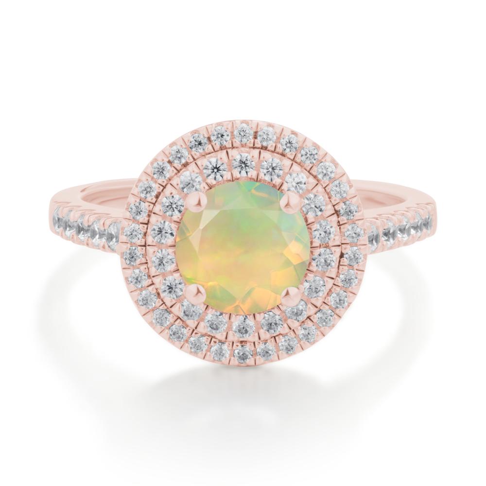 Opal Ring Double Halo - LUO Jewelry #metal_18k rose gold