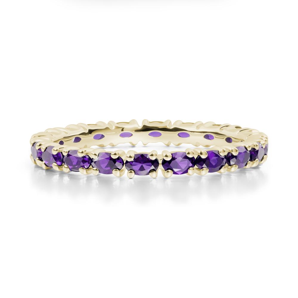 East West Amethyst Wedding Ring - LUO Jewelry #metal_14k yellow gold