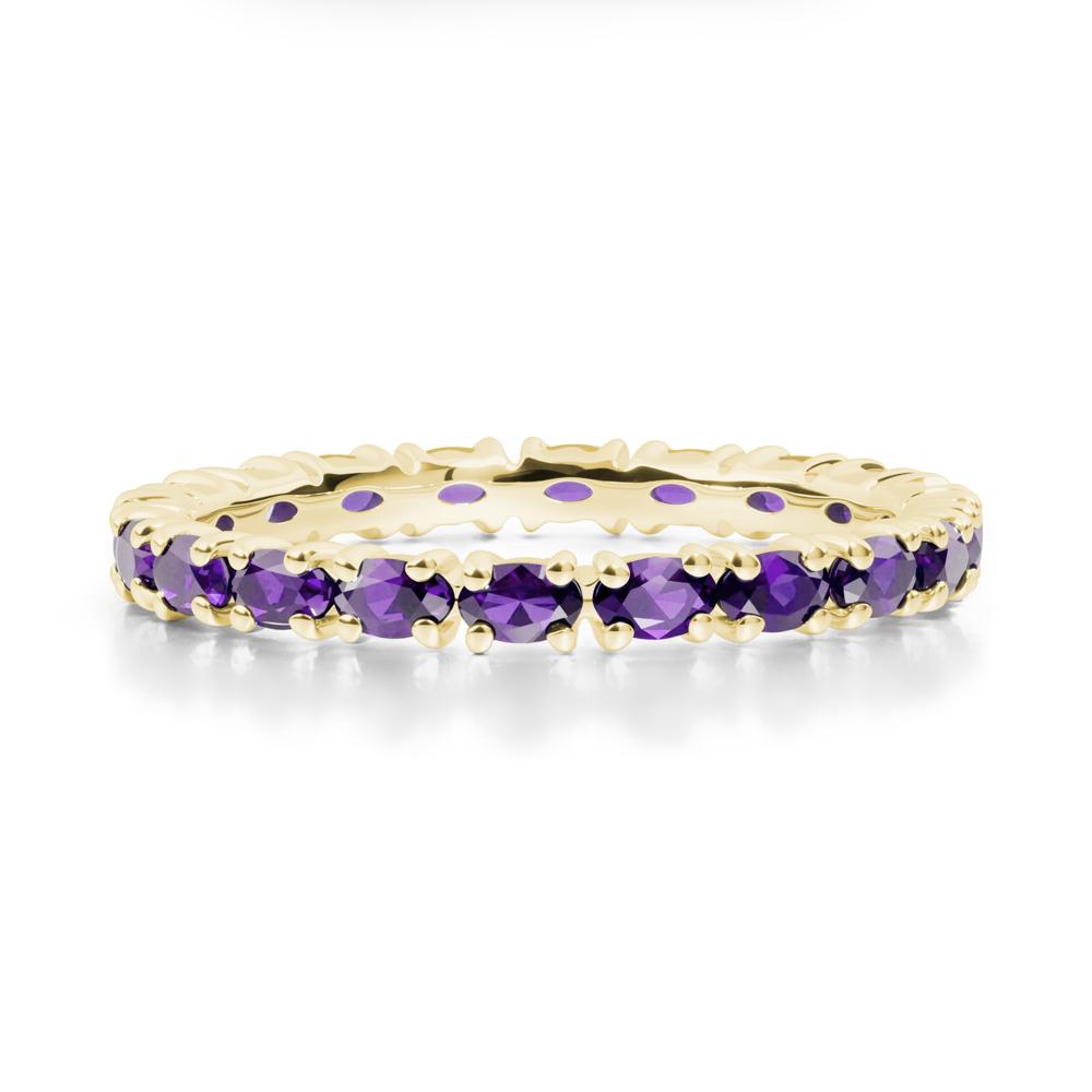 East West Amethyst Wedding Ring - LUO Jewelry #metal_18k yellow gold