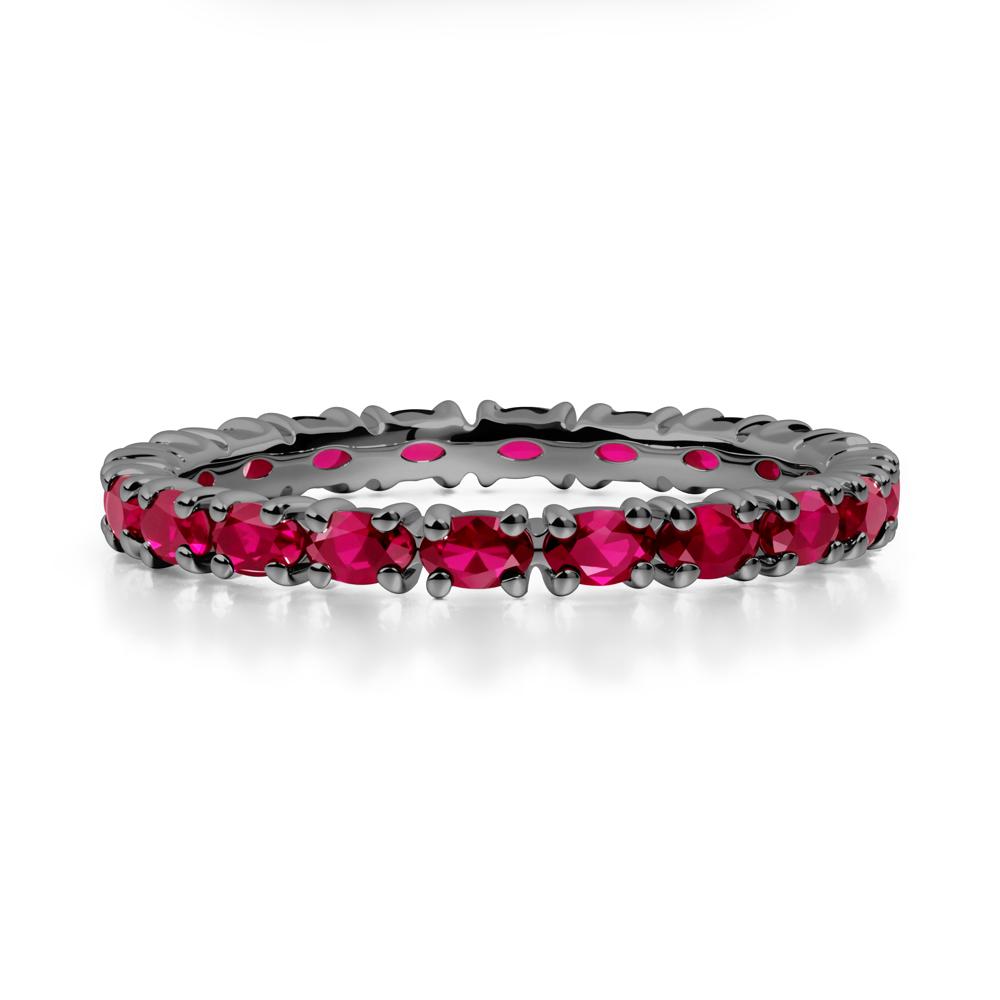 Ruby Oval Eternity Ring - LUO Jewelry #metal_black finish sterling silver