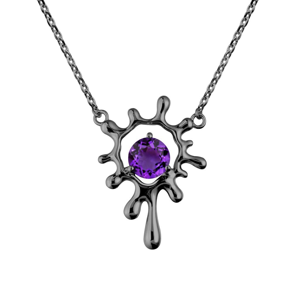 Liquid Amethyst Necklace - LUO Jewelry #metal_black finish sterling silver