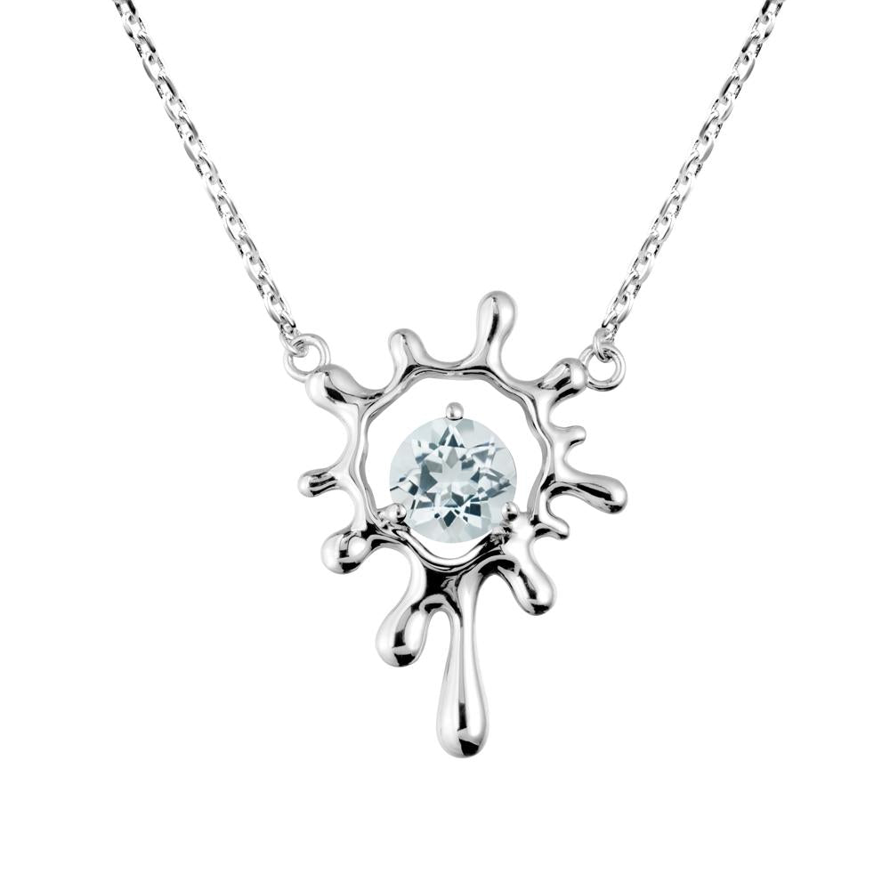 Liquid Aquamarine Necklace - LUO Jewelry #metal_14k white gold