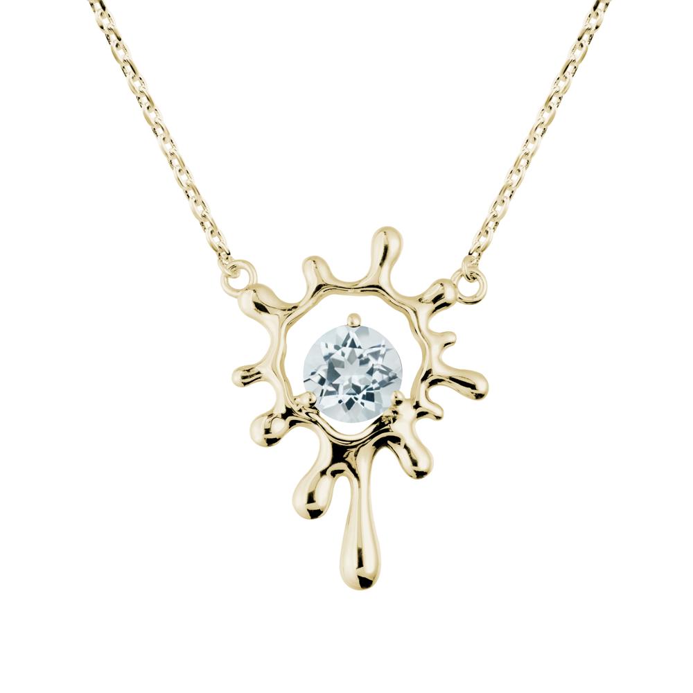 Liquid Aquamarine Necklace - LUO Jewelry #metal_14k yellow gold