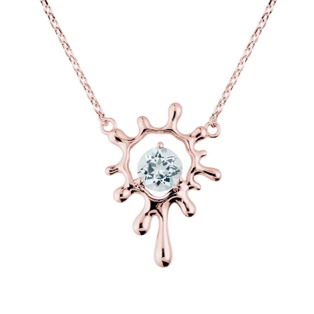 Liquid Aquamarine Necklace - LUO Jewelry #metal_18k rose gold