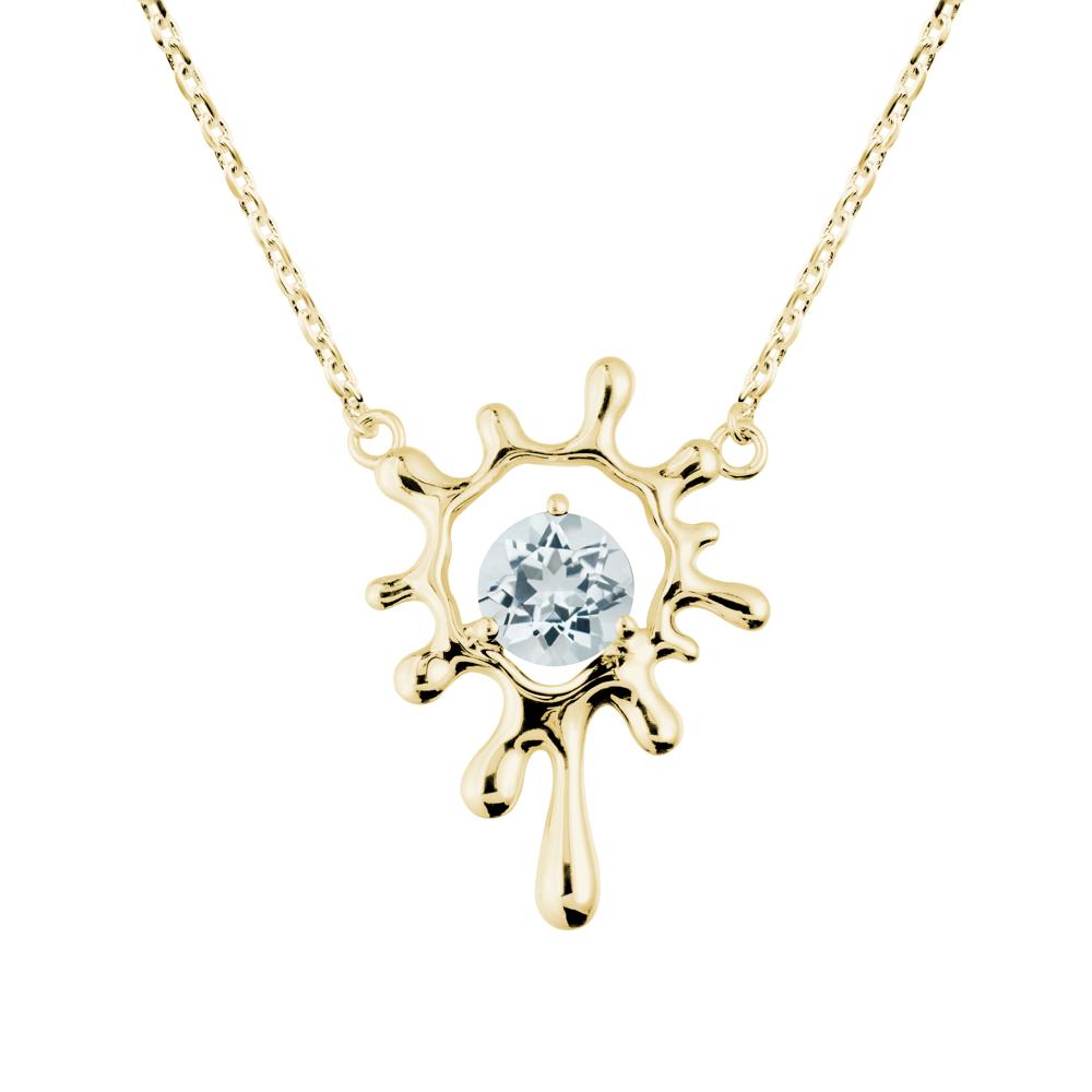 Liquid Aquamarine Necklace - LUO Jewelry #metal_18k yellow gold