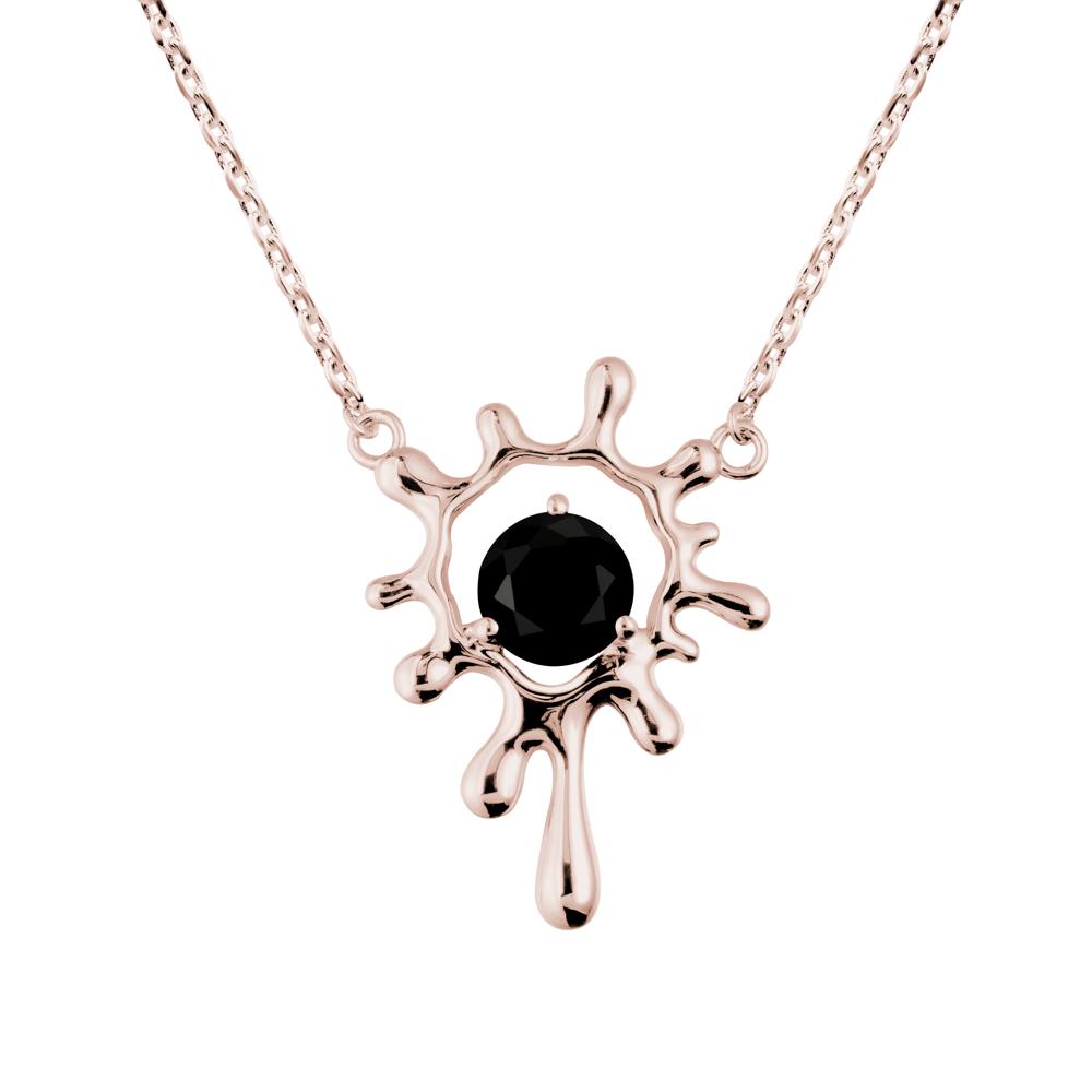Liquid Black Spinel Necklace - LUO Jewelry #metal_14k rose gold