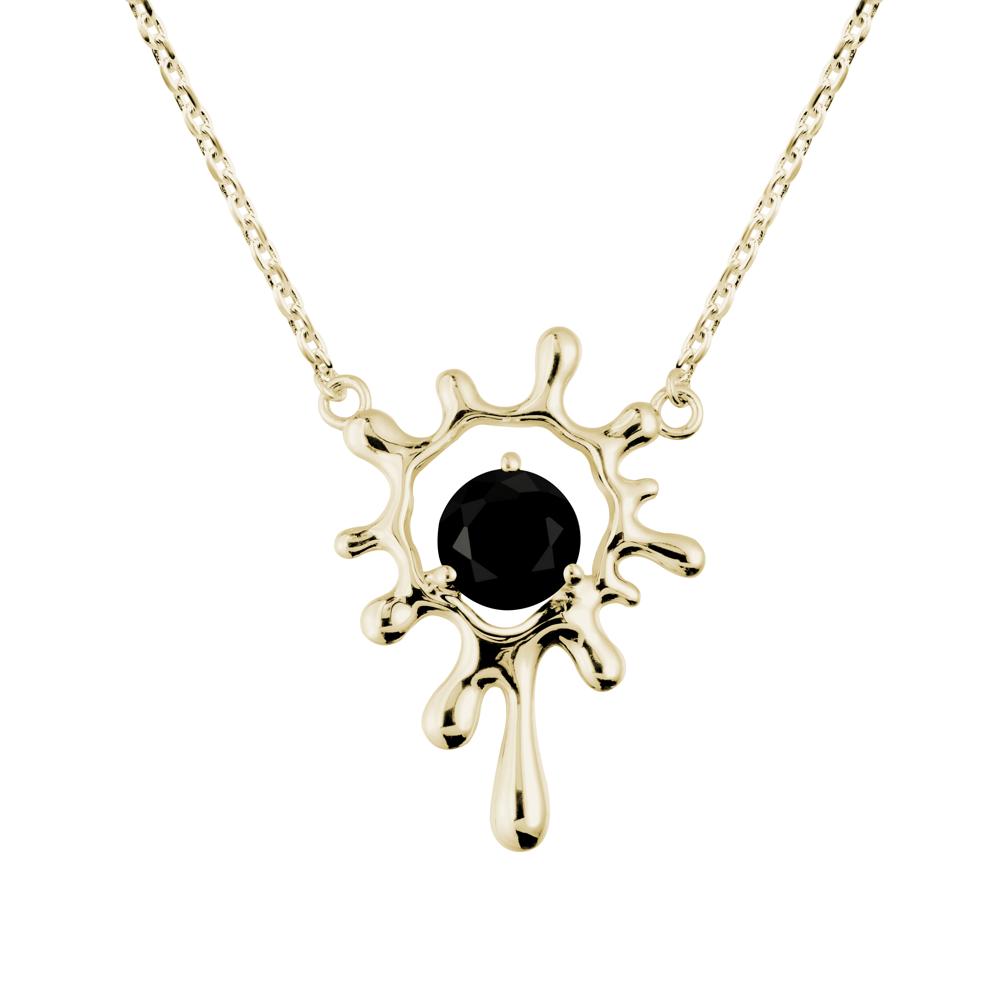 Liquid Black Spinel Necklace - LUO Jewelry #metal_14k yellow gold